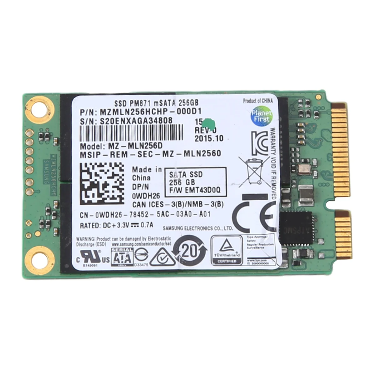 For PM871 MSATA SSD 256GB Solid Disk HDD Internal Solid State Hard Drive Disk for Desktop Laptop Computer