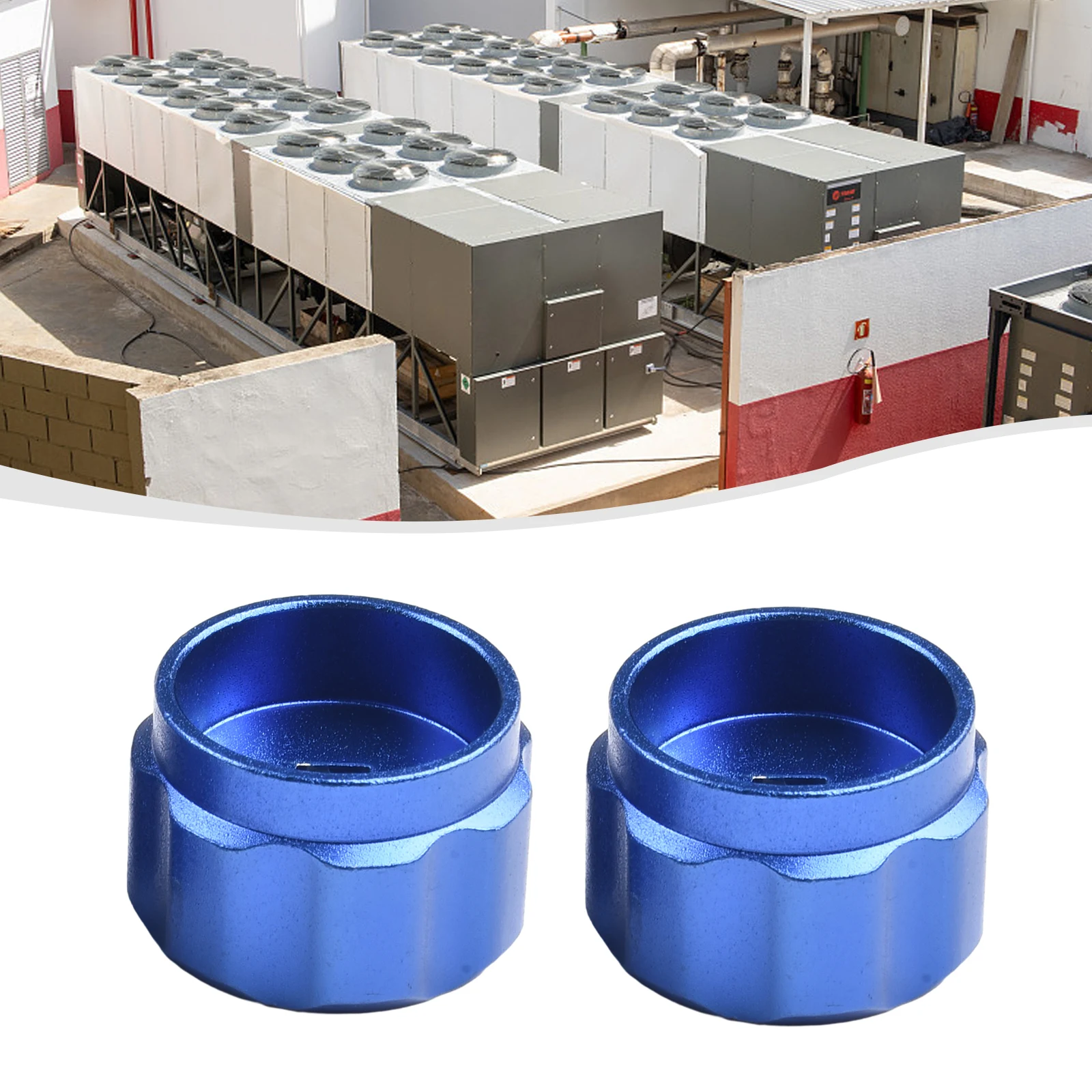 Aluminum Alloy Blue Faucet Knobs with Round Wheel Handles for Outdoor Faucet Repair and Manifold Gauges (Set of 2)