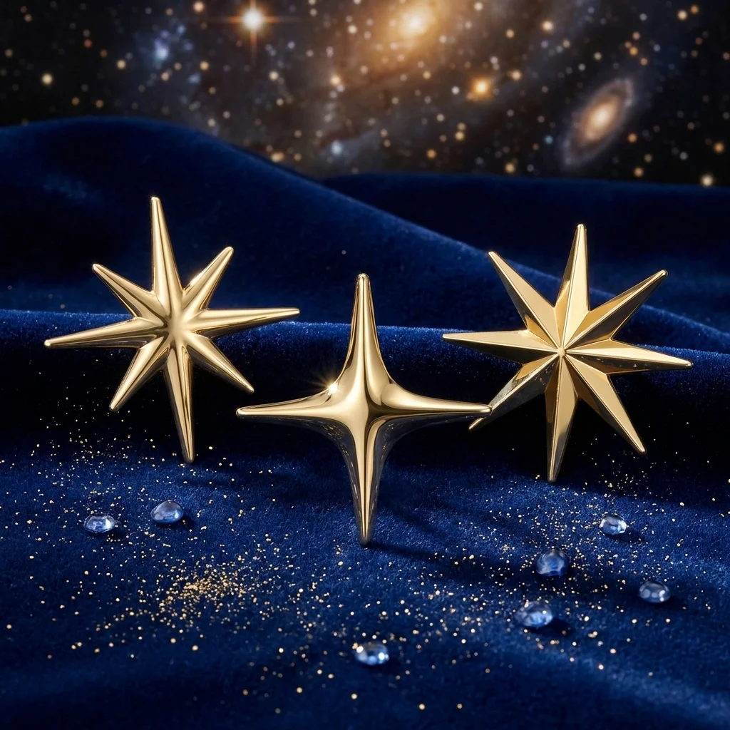 

Classic Glossy Eight-pointed Star Brooches for Women Unisex Cross Star Pins Office Party Friend New Gifts Jewelry Accessories