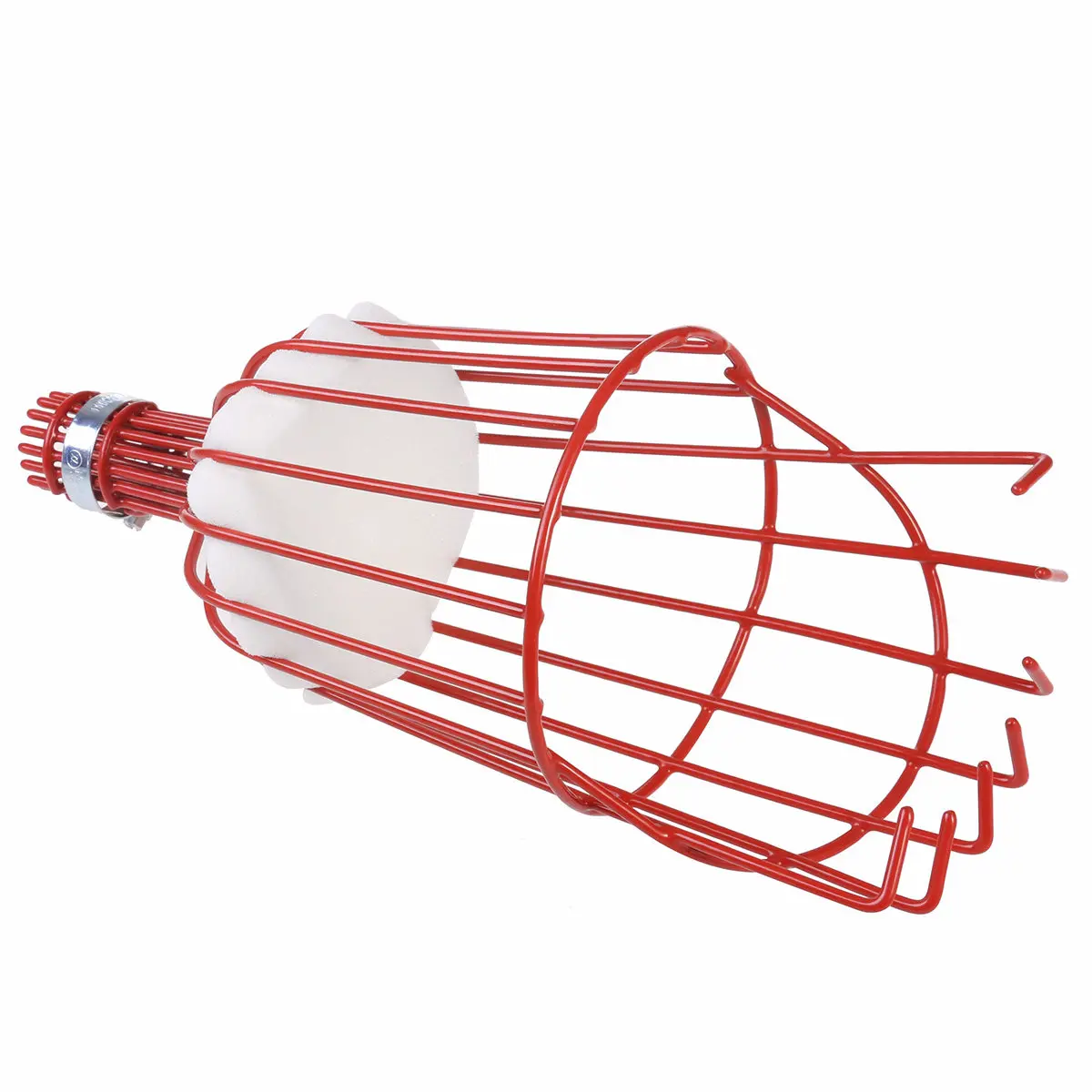 Fruit Picker Basket Plastic-Coated Iron Red for Fresh Orange Peach Attachable to Broom Pole Stick Fruit