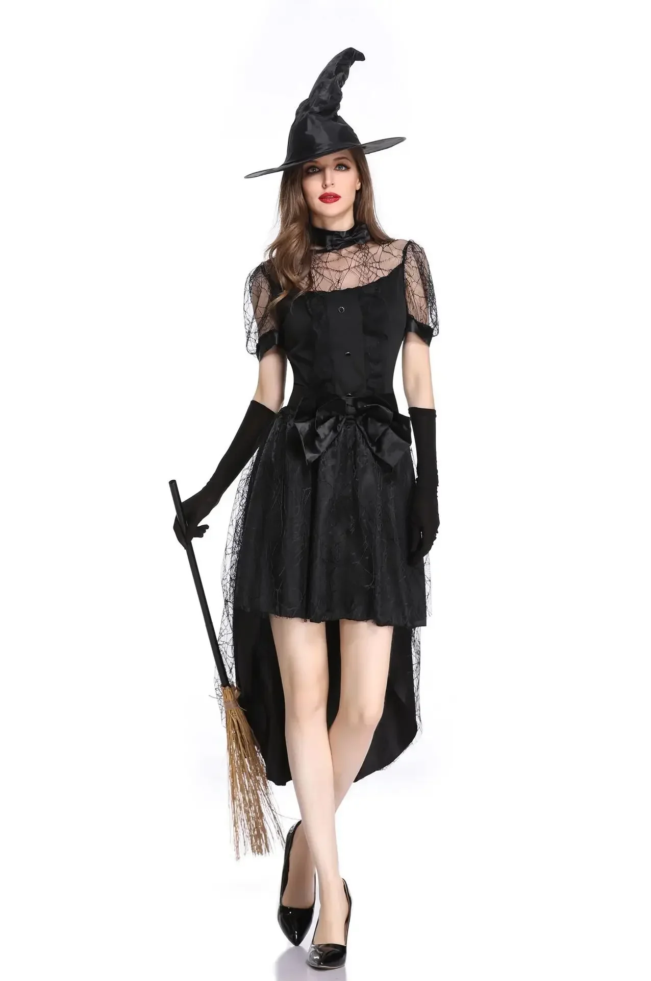 COSPLAY Women Witch Costume Adult Women Magic Moment Sorceress Costume Witch Halloween Ghost Fancy Crape Dress