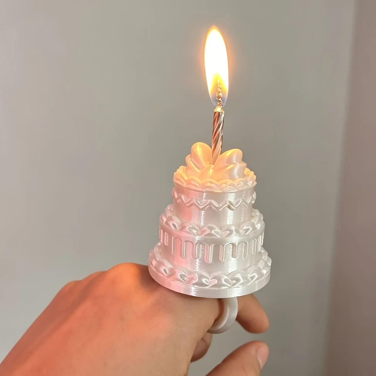 Candle Ring Party Photo Prop Dreamy Cake Ring Jewelry Creative Birthday Decoration Handmade 3D -Like