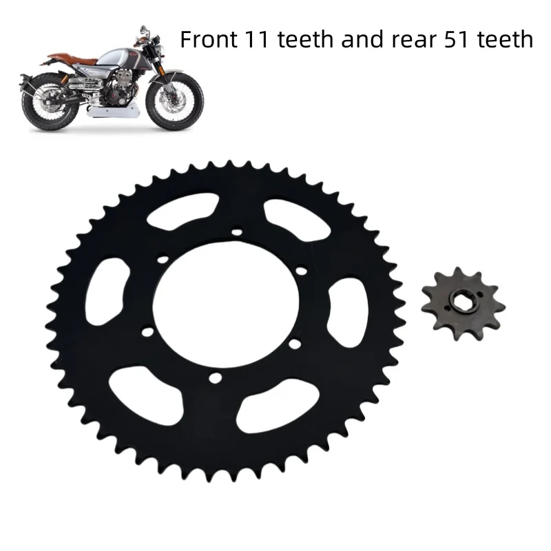 Motorcycle Gear Sprocket Is Suitable for Fb Mondial Hps 125 Hps125 Hps150 Crankset Front Gear Rear Gear Assembly Sprocket Assembly Motorcycle Accessories