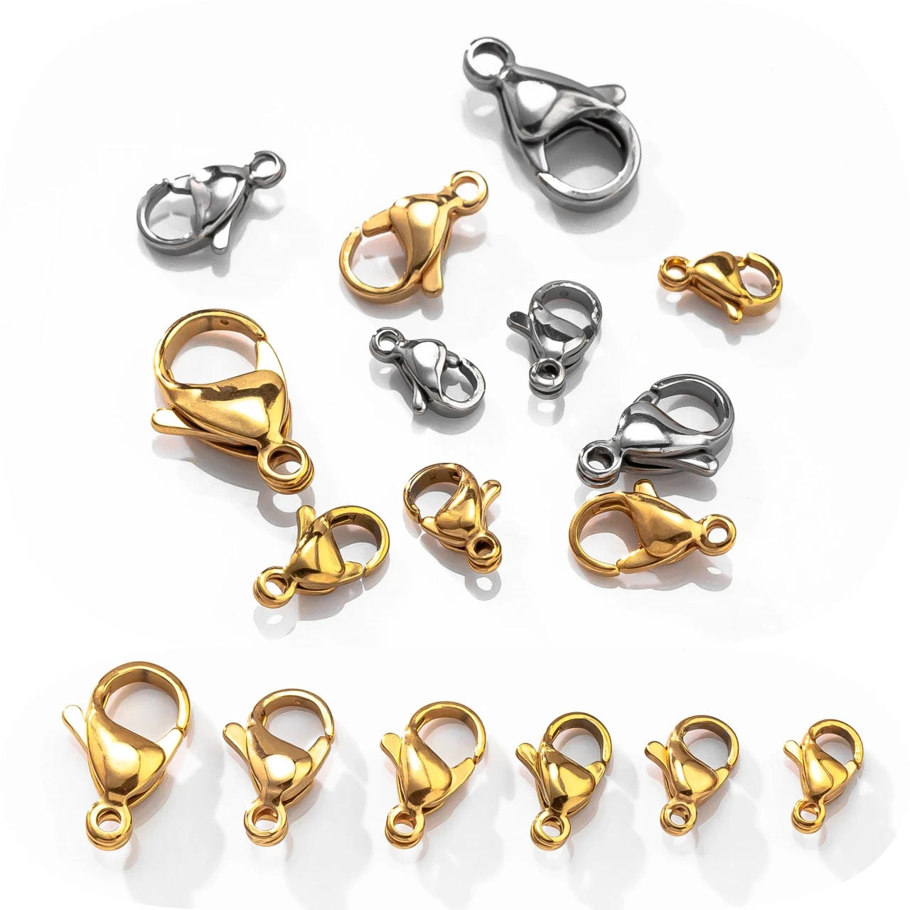 

20 шт., застежки-лобстеры из нержавеющей стали K золотого цвета, застежки-когти для ожерелья, браслета, цепочки, сделай сам, изготовление ювелирных изделий, поиск принадлежностей