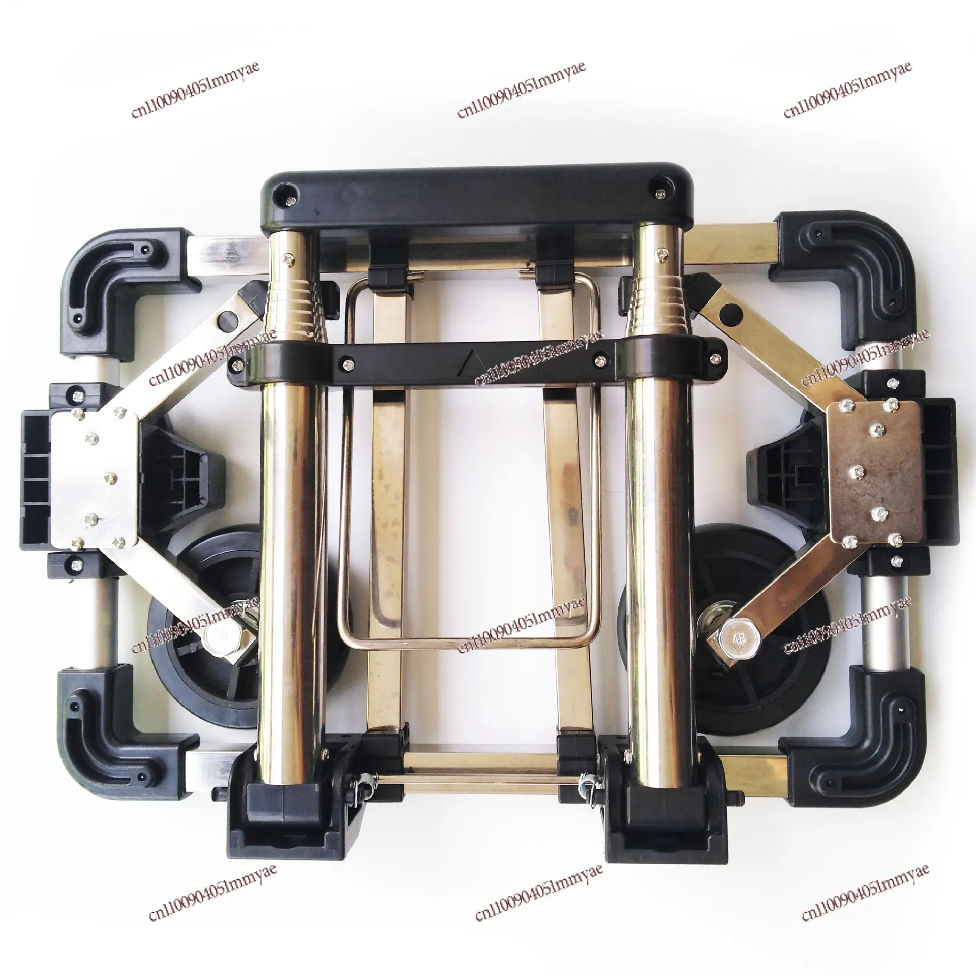 Fully Foldable Portable Stainless Steel Hand Trolley Pull Rod Handheld Luggage Cart For Warehouse Shopping Travel