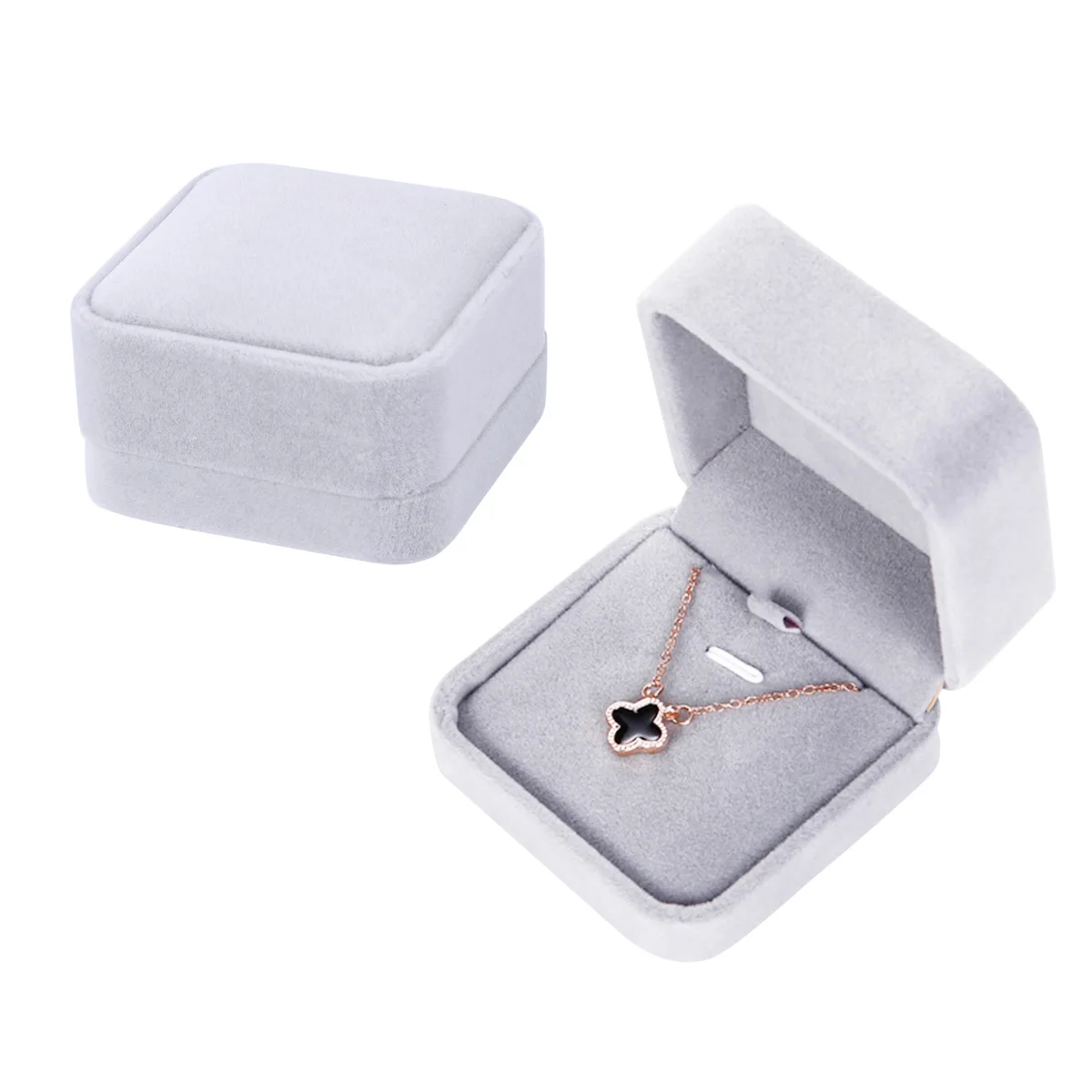 

Necklace Jewelry Storage Organizer Box Grey Durable for Bracelets Watches Earrings Pendant Brooch Hair Clip Necklace Box