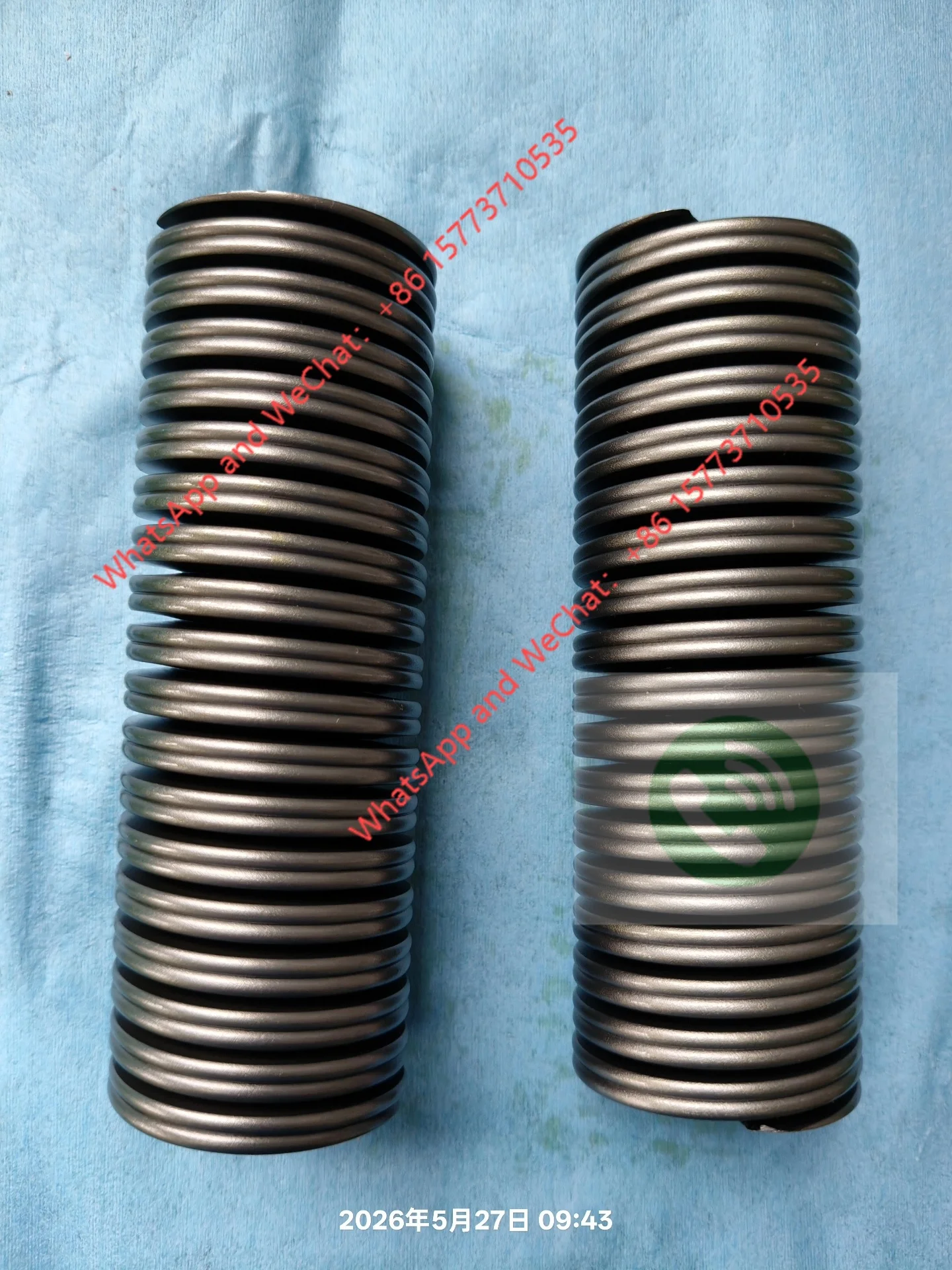 Outer diameter approx. 47.8 mm, inner diameter approx. 27.6 mm, length approx. 138 mm, made in Germany.