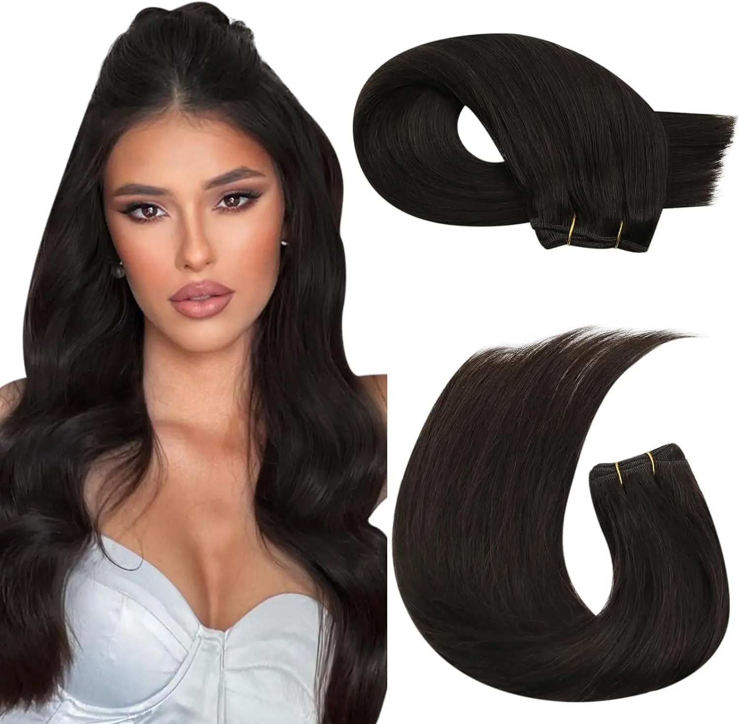 Moresoo Menselijk Haar Inslagen Haar Inslag Braziliaanse Machine Remy Natural Straight Weven Bundels 100G Per Naai In Human Hair extensions extensions echte haar menselijke haar uitbreidingen