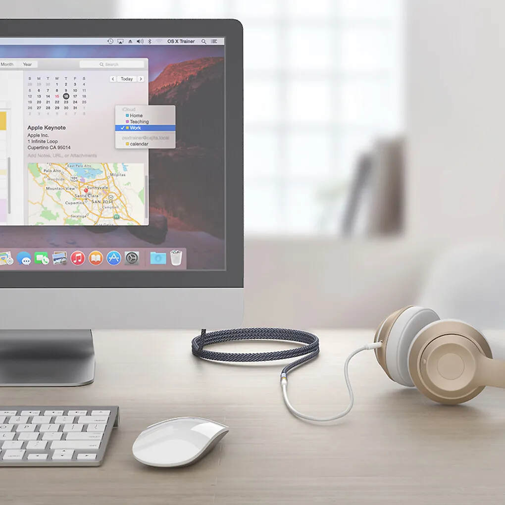 Essager Phone Earphone Extender Cable 3.5mm Extension Cord Headphone Headset Braided Audio Cable, 1 Meter