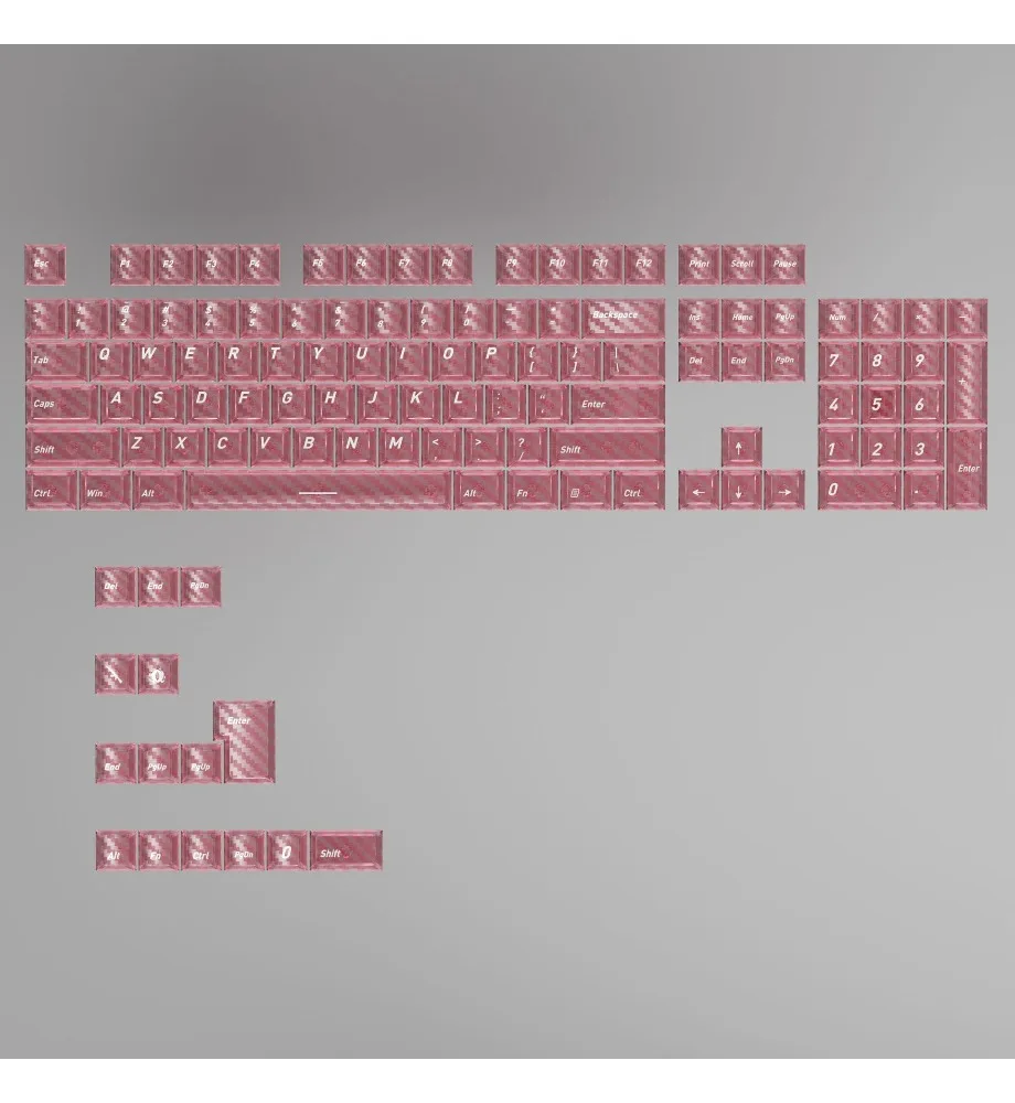 Carbon fiber 2.0 transparent PC positive engraved braided keycap 119 key adaptation WOOTING little bee night devil magnetic axis