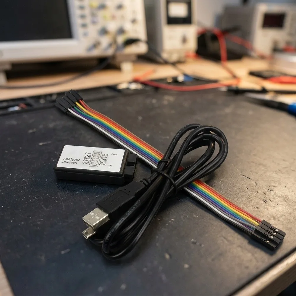 USB-Powered 8 Channel For Logic Analyzer for FPGA Debugging Featuring 24M Samples per Second and Wide 0V to 5.5V Voltage Range