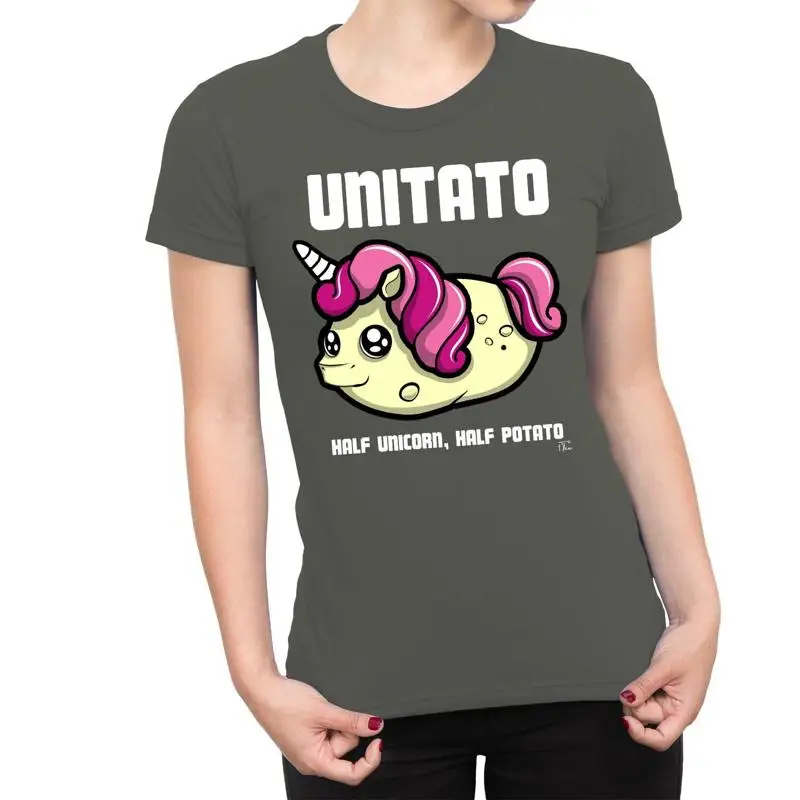 

1T T Shirt Womens Unitato Half Unicorn Potato