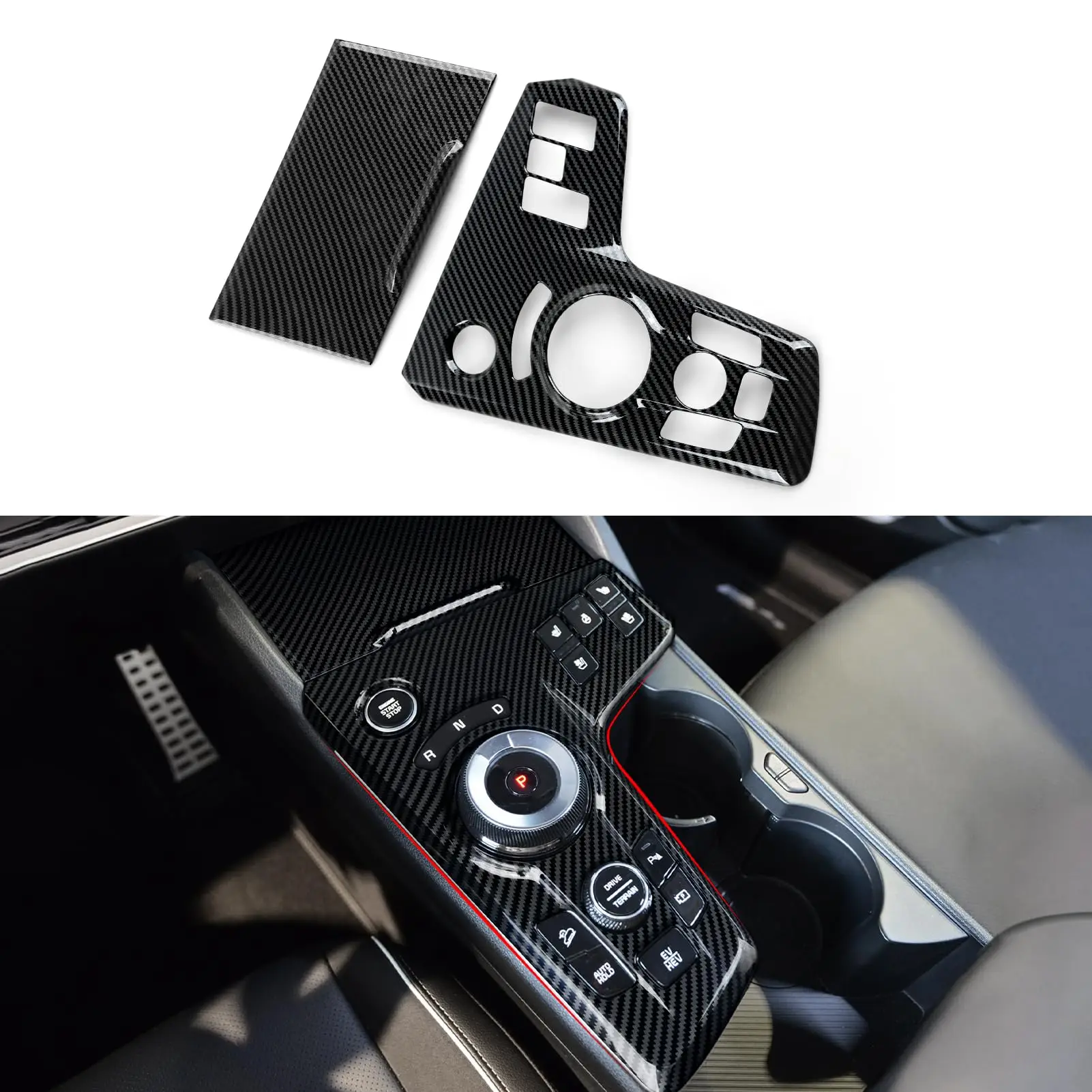 

Carbon Fiber ABS Gear Shift Panel Sticker For Kia Sportage 2023 2024 2025 Interior Trim
