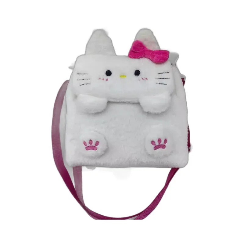 Bolsa de felpa Kawaii Sanrio Kuromi Cinnamoroll Melody, bolso de mano de Anime de dibujos animados, bolso cruzado, bolsas de almacenamiento de cosméticos de viaje, regalo para niñas