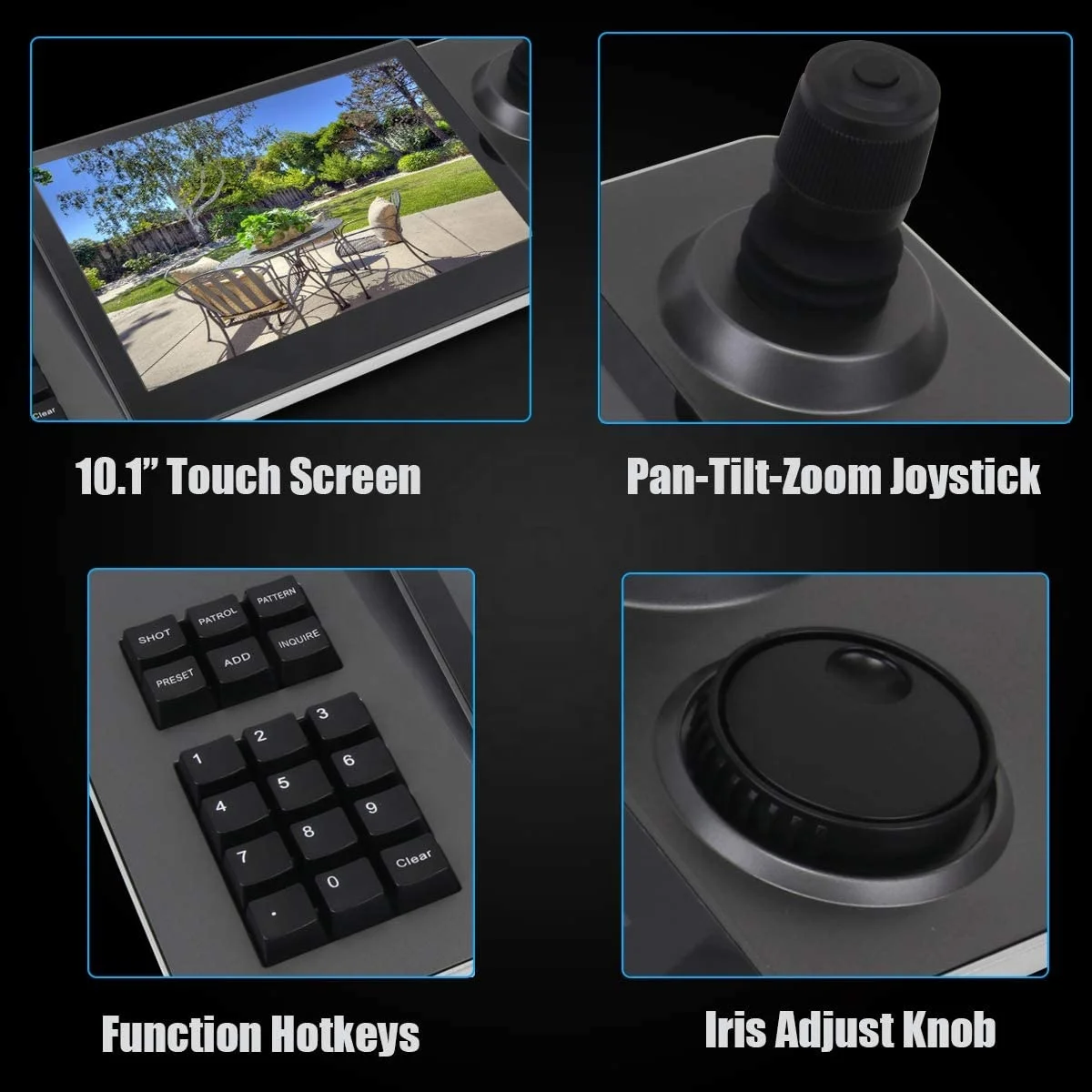 Controller Ptz CCTV per telecamera IP touch da 10,1 pollici MYtech Android YCV-41BP(T) con funzione di decodifica