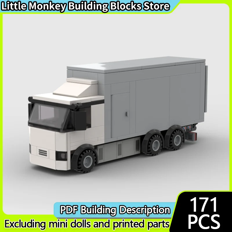 

City Car Model MOC Building Bricks Van-Type Freight Truck Modular Technology Children Holiday Gifts Assemble Toys Suit