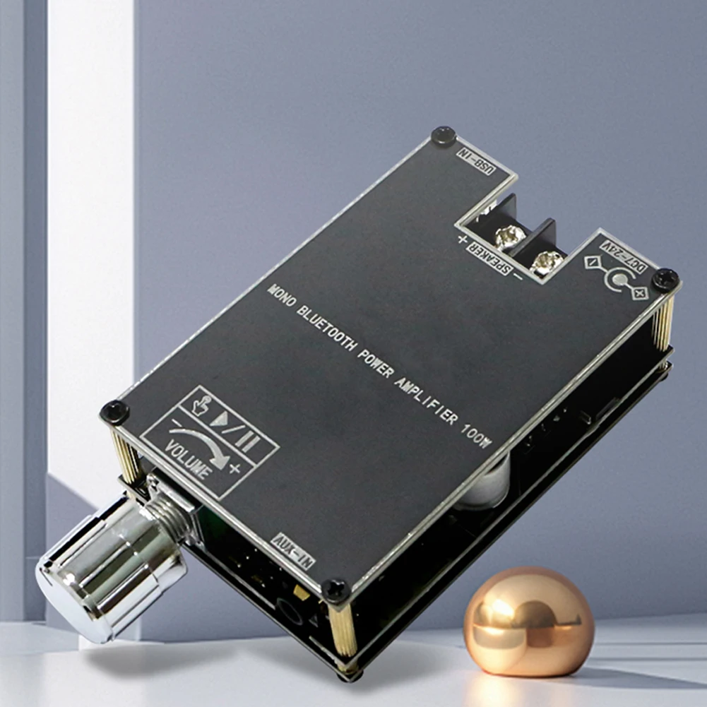 ZK-1001B وحدة مضخم الطاقة الصوتي أحادية 100 وات متوافقة مع بلوتوث 5.1 AUX TPA3116D2 DC7V-24V مع وضع TWS للمسرح المنزلي