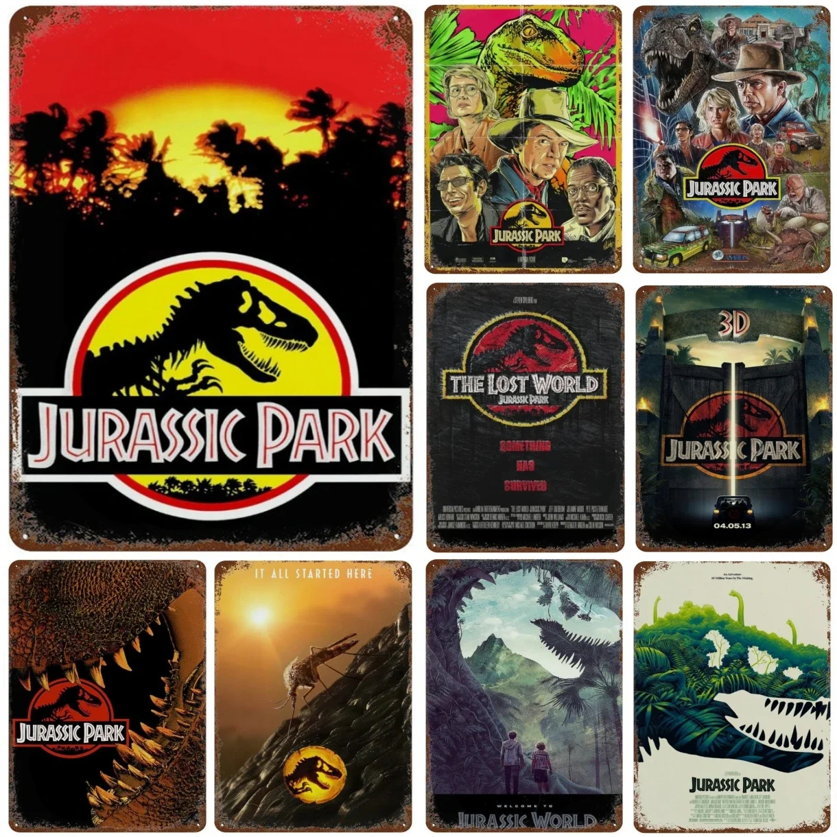 

Classic Jurassic Park Film Metal Sign Old Movie Metal Plaque Poster Vintage Wall Plate Bar Club Wall Decor Retro Home Decor