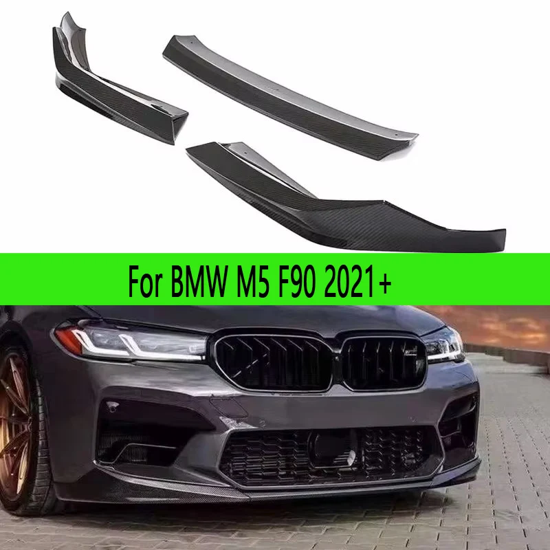 

For BMW M5 F90 2021+ Carbon Fiber Car Front Bumper Diverter Spoiler Diffuser Front lip chin MP Style Auto Parts