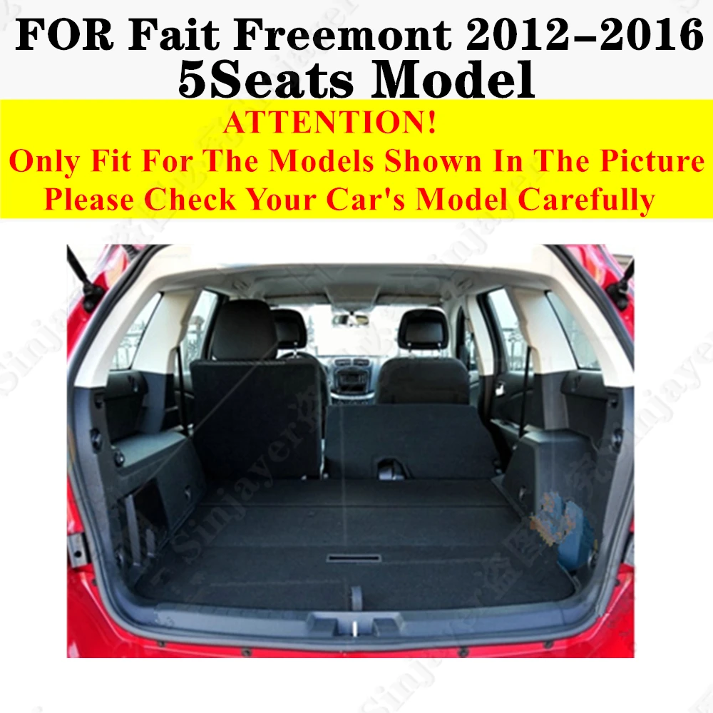 High Side Car trunk mat for Fait Freemont 5Seats 2016 2015-2012 Tail Boot Tray Luggage Pad Rear Cargo Liner Interior Accessories