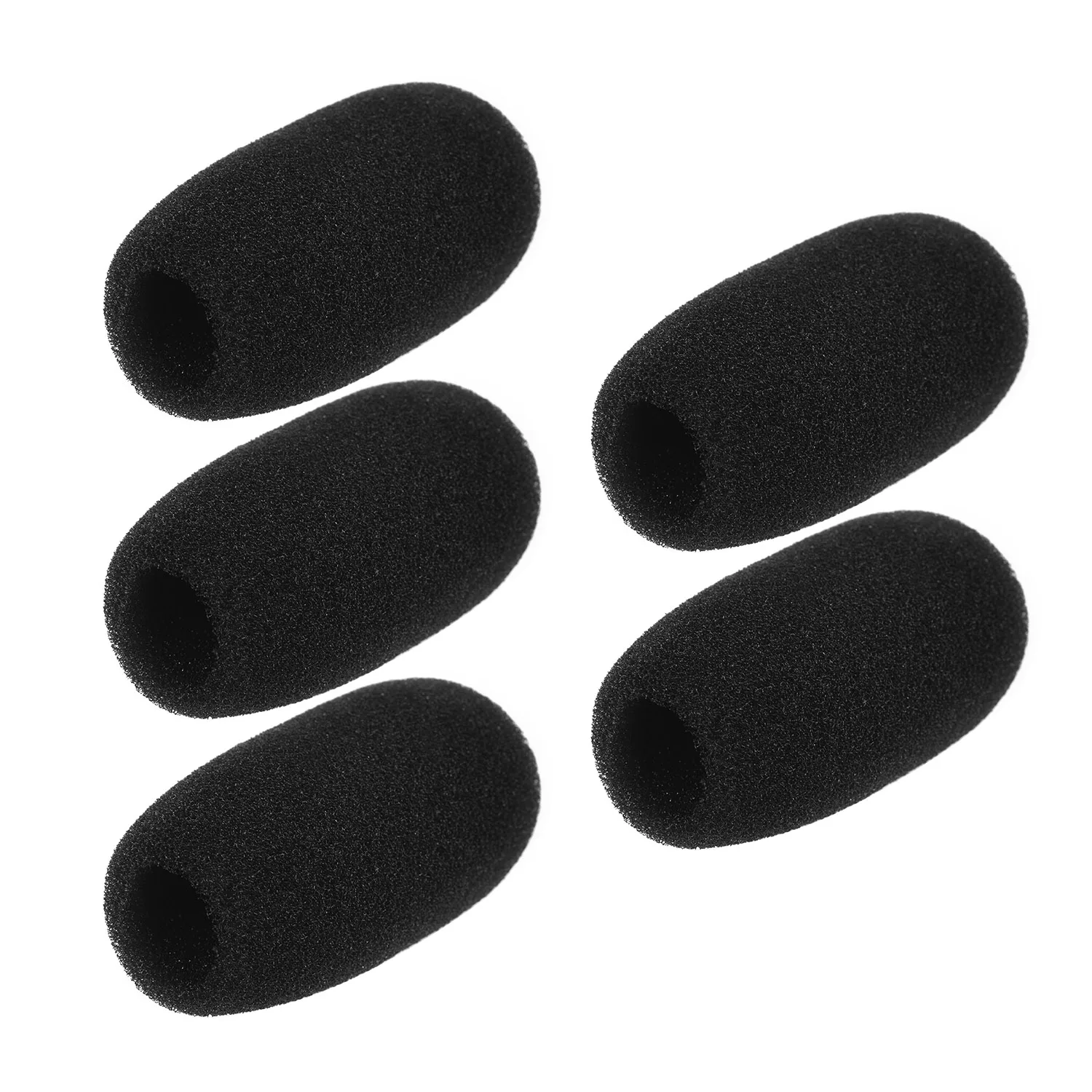 Mini Microphone Windscreens Mic Foam Covers for Lapel Headset Microphone Black, Pack of 5pcs