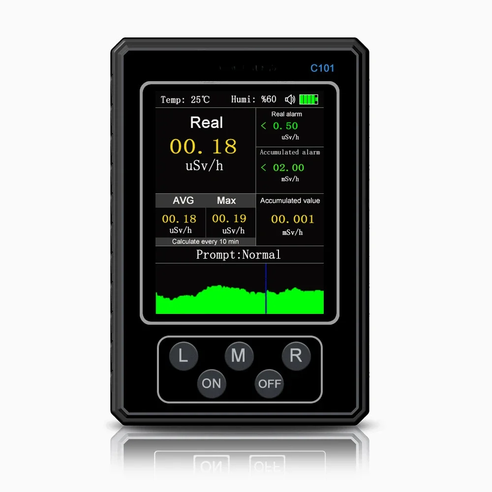 C101 Geiger Counter, Geiger Nuclear Radiation Detector Ionizing Radiation Tester