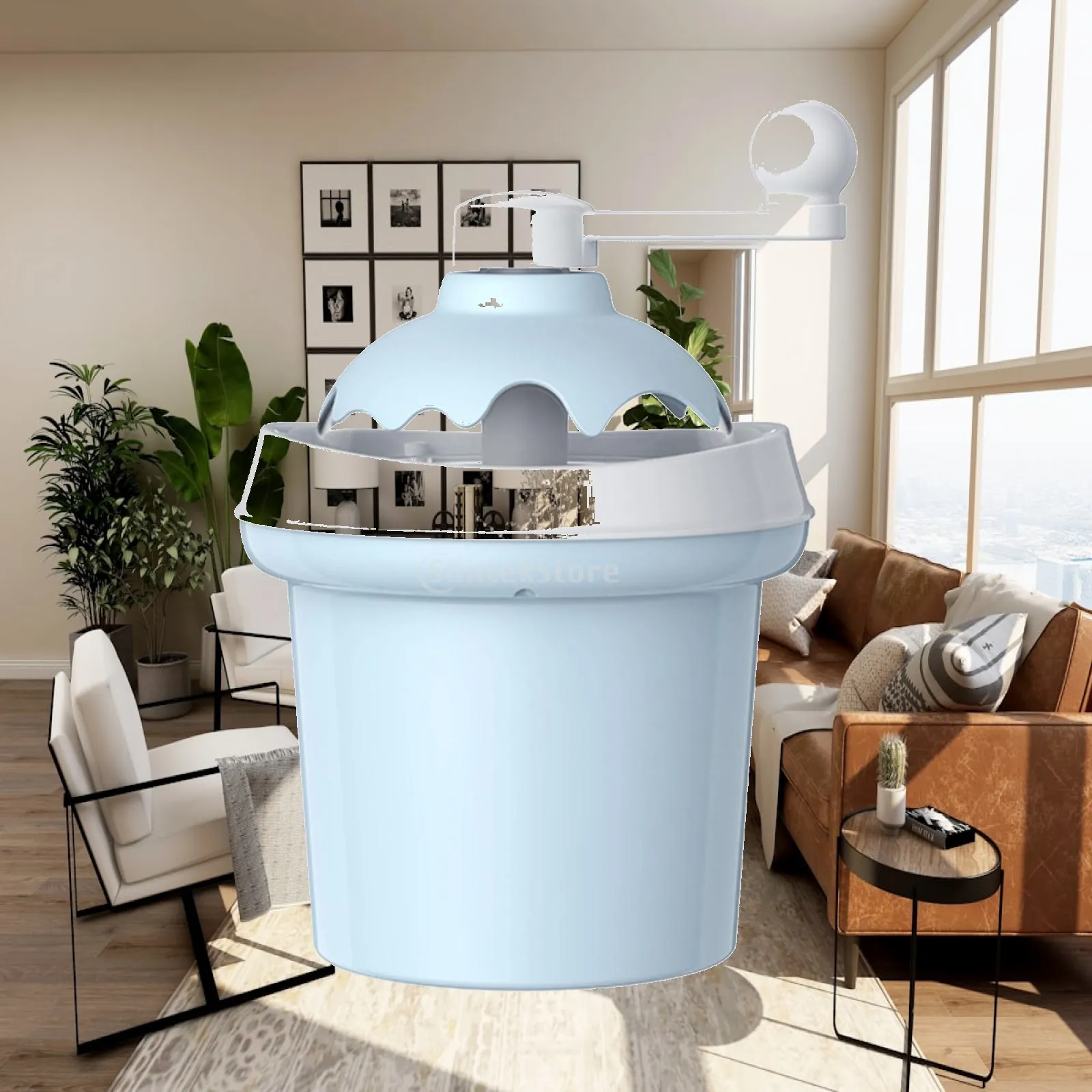 Hand-Crank Ice Cream Maker Non-Electric Manual Ice Cream Maker Appliance Old Fashioned Easy to Use for Hobbyists, Kitchen, Home
