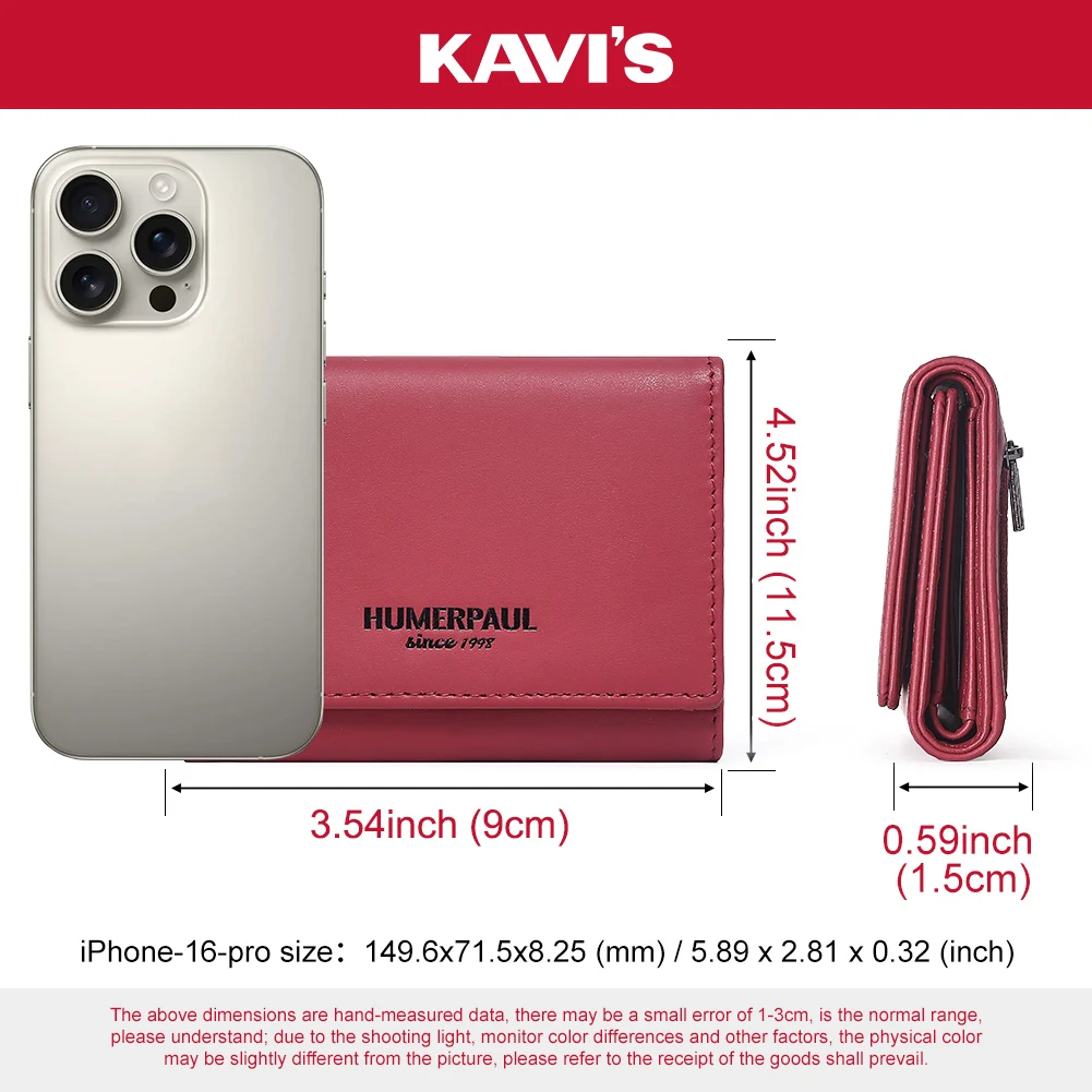 Women's Slim Trifold Wallet RFID Blocking Genuine Leather Money Bag with Multiple Card Slots Minimalist Design Front Pocket