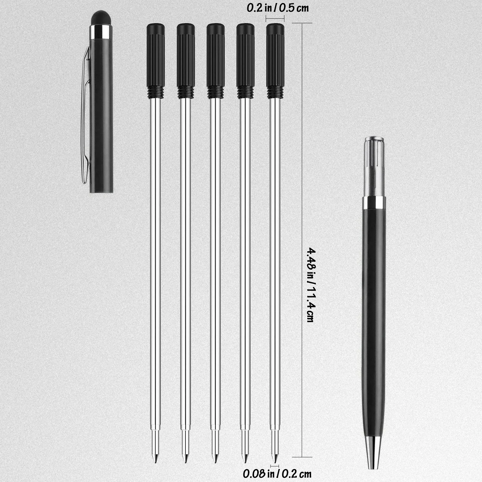 25 قطعة من عبوات أقلام حبر جاف، عبوات بديلة للقلم المحايد، نقطة ناعمة ناعمة لاستبدال إعادة تعبئة مكتب المدرسة #6