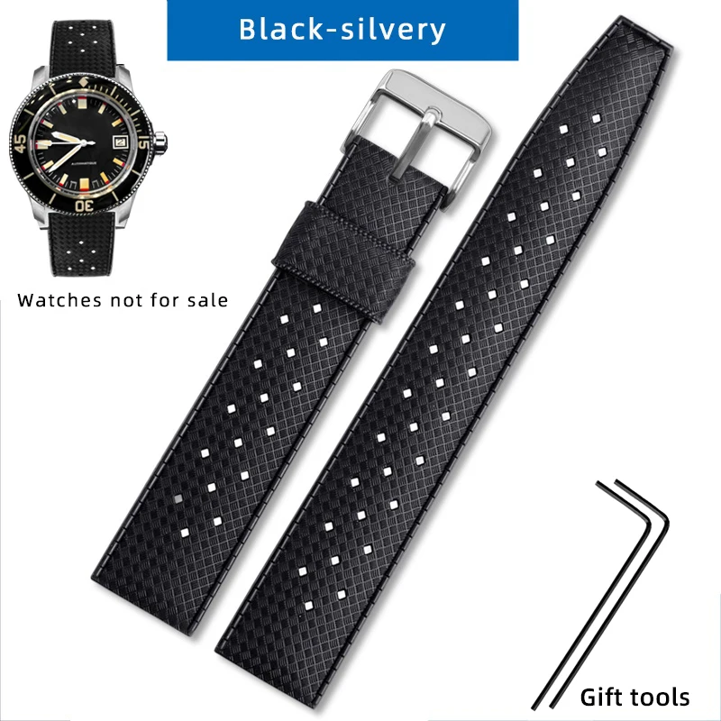 Correa de goma de 20mm para Blancpain FIFTY FATHOS BARAKUDA series 5008B 5008C 5008D 5008E accesorios de correa de reloj pulsera negra para hombre