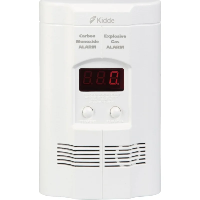 Kidde Carbon Monoxide Detector, Propane, Natural, Methane, & Explosive Gas Alarm, Plug-In Wall with 9-Volt Battery Backup, D