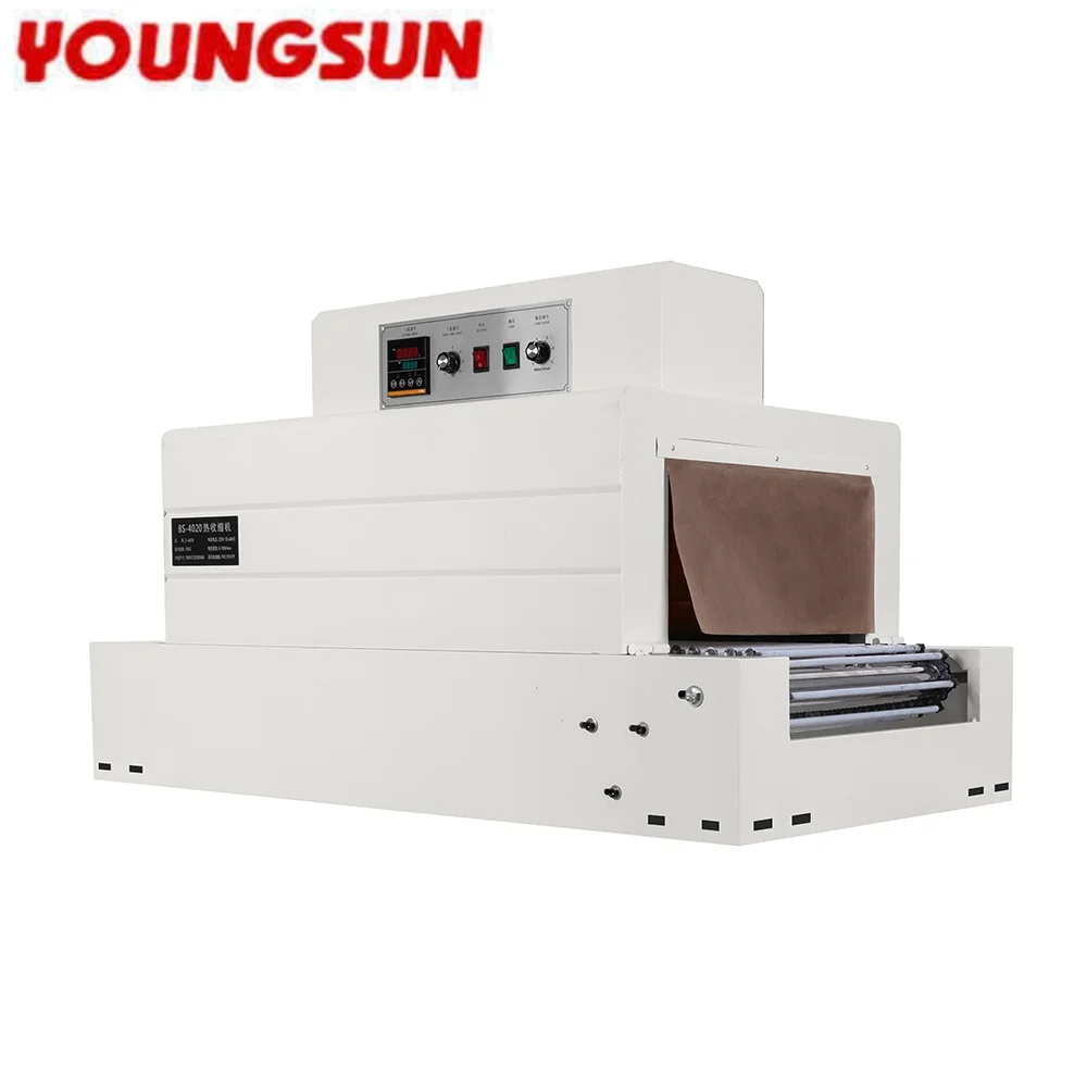 young sun Chain4020 Automatic Heat Shrink Machine Tunnel Individual Packing Magazine Record Carton Sleeve Factory Wrapping