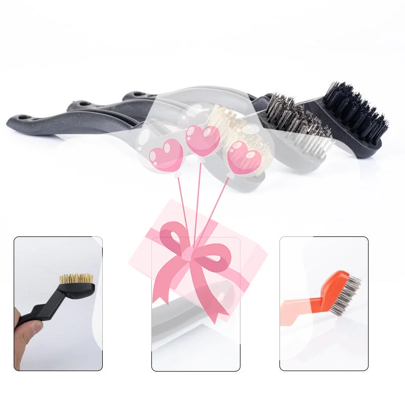 3Pcs Curved Handle Brush Kit Wire Brush Set For Cleaning Welding Slag And Rust Removal Industrial Scrubbing Brush