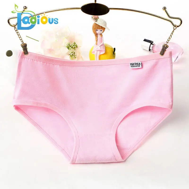 1pc Candy Color Seamless Breathable Cute Pink Cotton Mid Waist Solid Panties Ladies Underwear