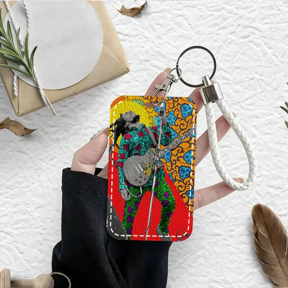 Bob Marley Card Holde Applicable To Credit Cards Bus Card Soft Leather Rectangular Keychain Protective Cover