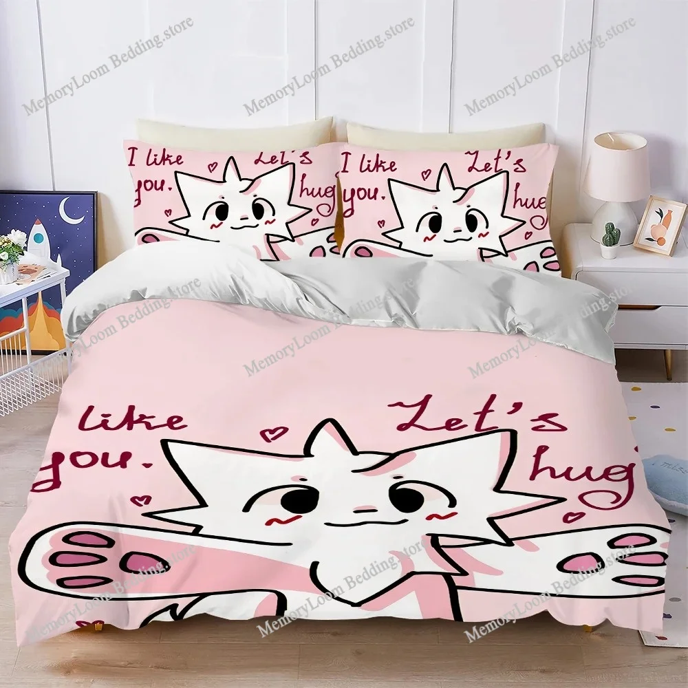 

Boykisser Silly Cat Cute Duvet Cover Set Home Style Bedding Soft Laundry Cotton Bed Four Seasons Student Dormitory Luxury Gift