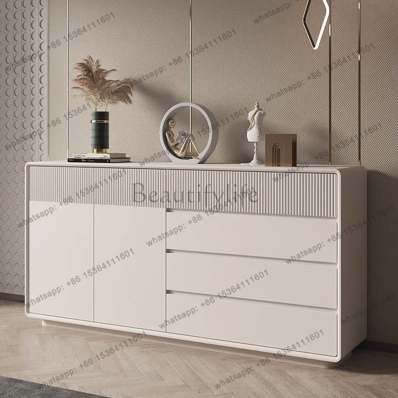 

Italian modern simple entrance cabinet partition living room wall storage solid wood decoration modern dining side cabinet