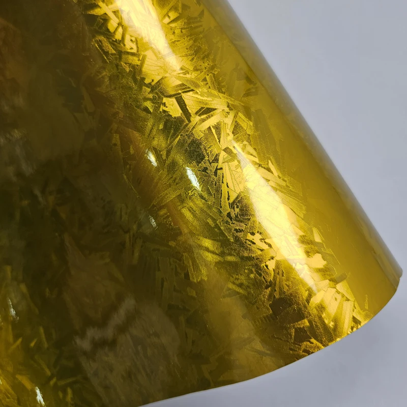 

High Glossy Electroplated Forged Carbon Fiber Gold Accessories for Vehicles Wrapping Foil Car Sticker Stickers on Car Decals