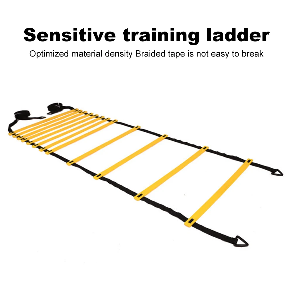 Agility Ladder Speed Training Equipment Set 12 Rung Agility Ladder 12 Disc Cones Kick Trainer for Soccer Football Basketball