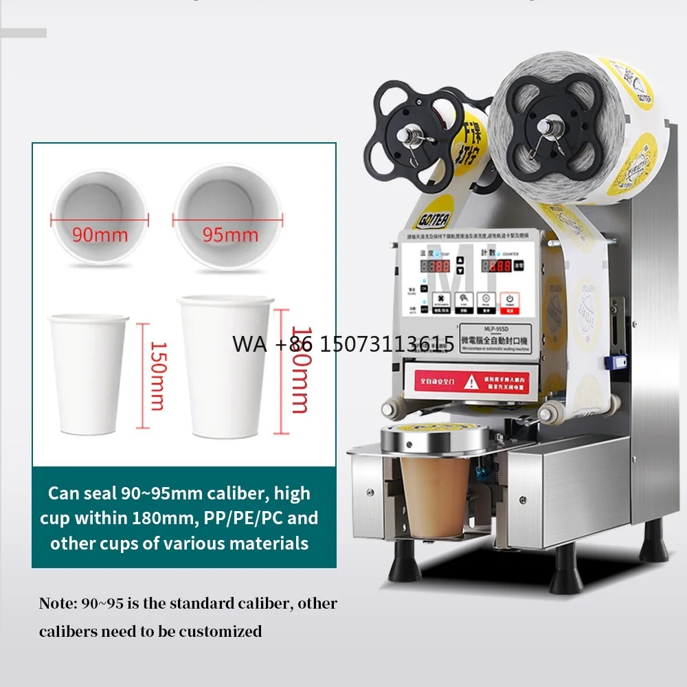 

Heavy Duty Boba Milk Tea Cup Sealer Stainless Steel Cup Sealing Machine for Bubble Tea Coffee Shop