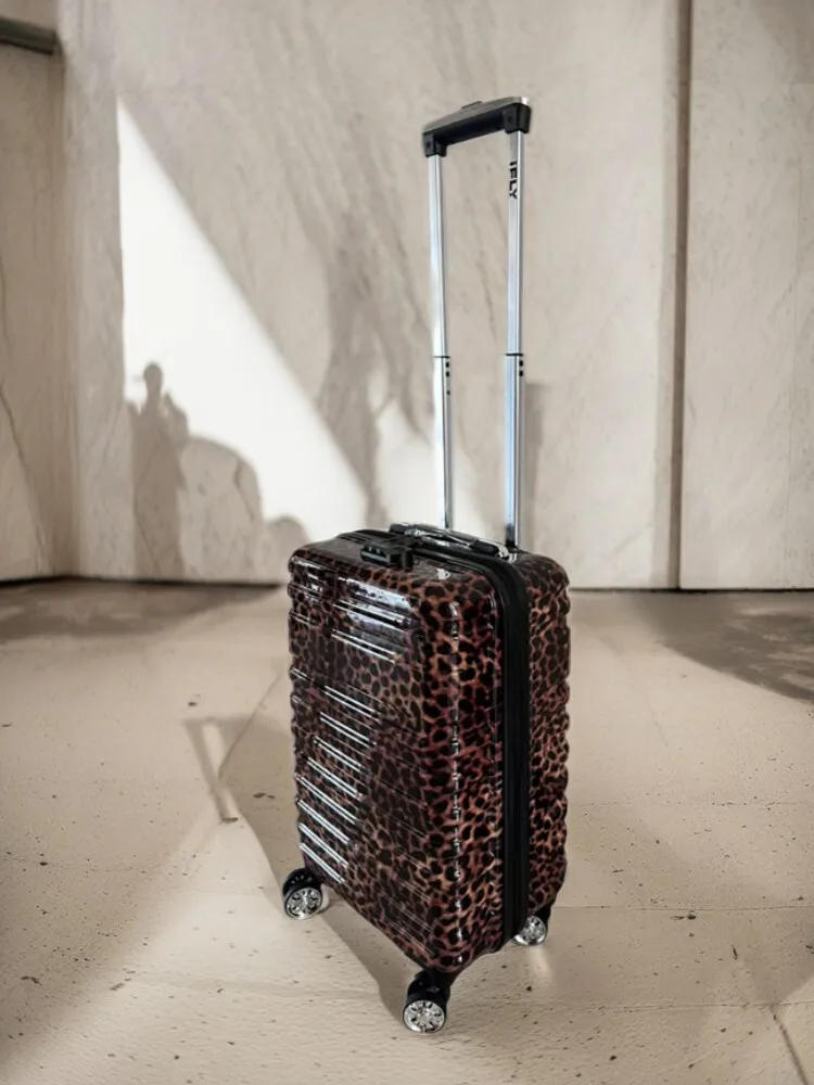 

Сверхлегкий 20-дюймовый чемодан с леопардовым принтом — 360 градусов ° Бесшумные спиннерные колеса, чемодан с замком TSA, модная сумка для кабины
