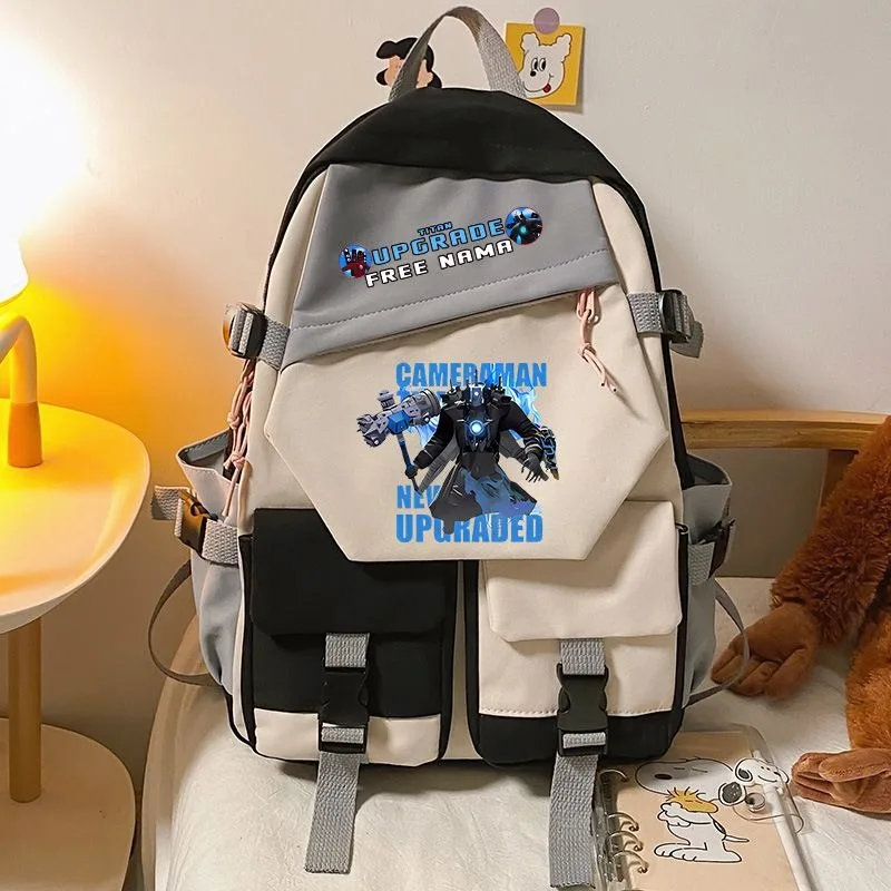 Negro Azul Verde, Toilete Skibidi, Mochilas escolares para estudiantes, niños y adolescentes, Mochilas de anime de gran capacidad para niñas y niños, regalo