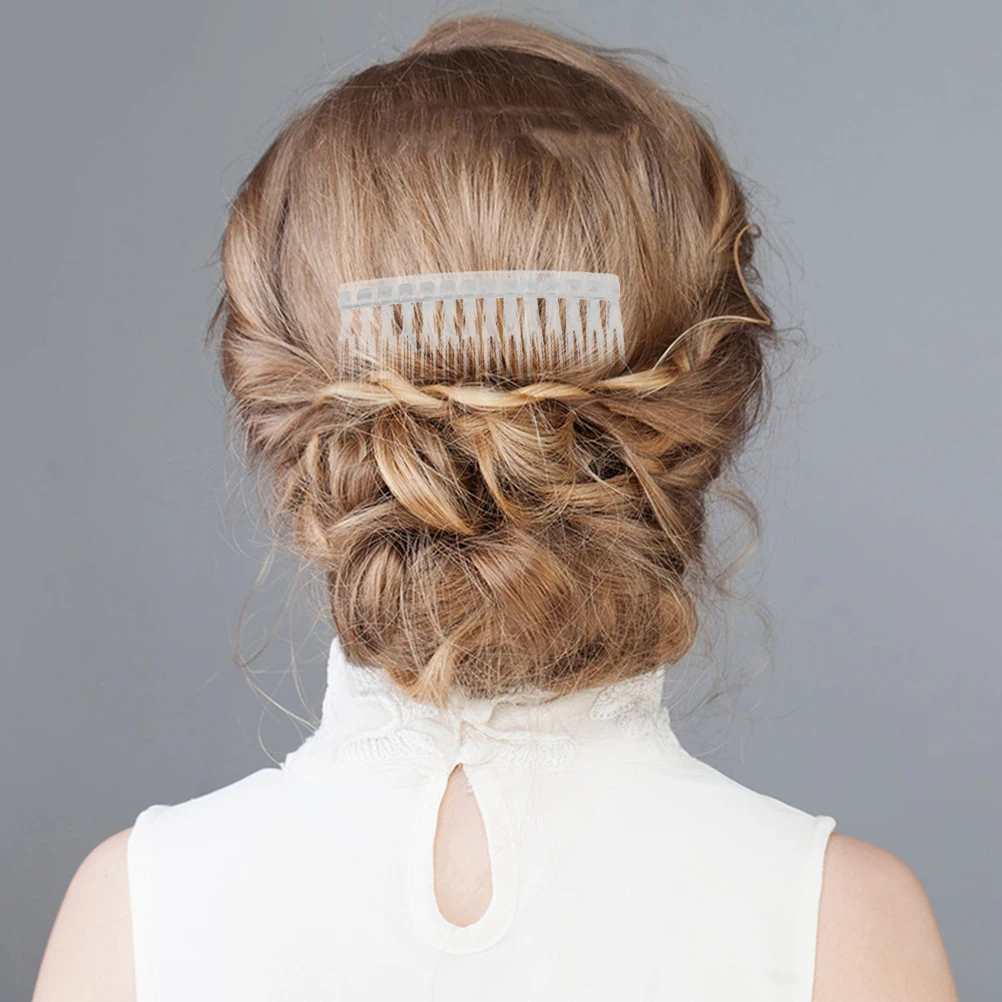 

50 Pcs Transparent Hair Comb Accessories for Party Decorative -teeth Combs Hairpins Women Side Bride Wedding Plastic Engagement