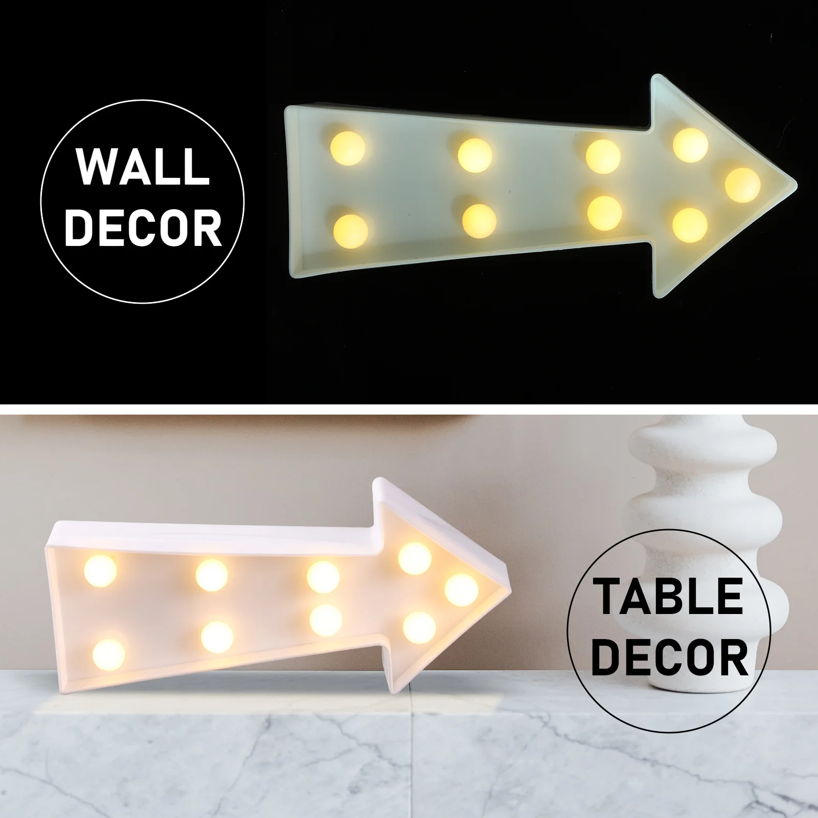 

Arrow Sign Light 3D LED Plastic Arrow Shaped Warm Lamp for Kids Room Christmas Birthday Wall Decor