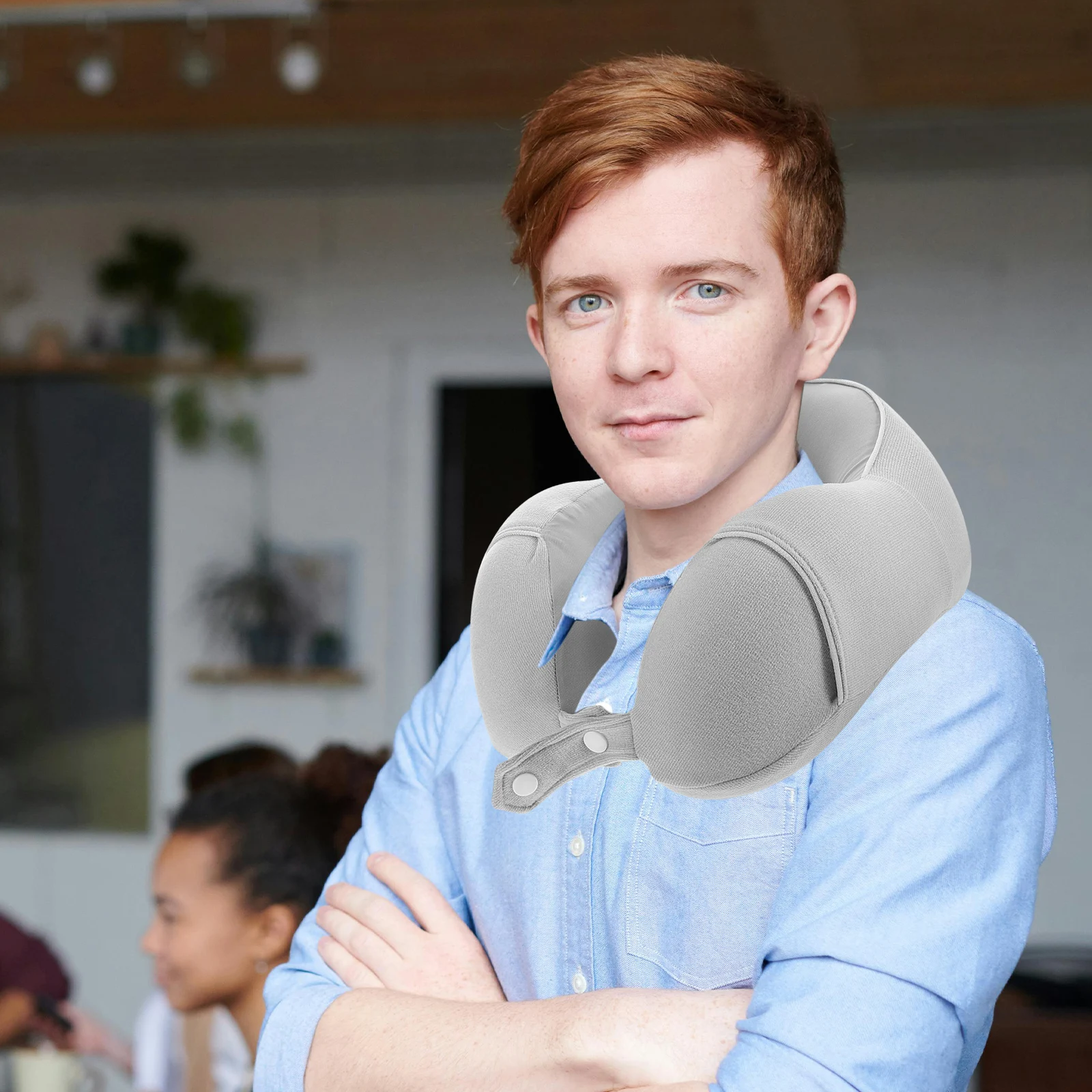 

Memory Foam Pillow Airplane Travel Pillows Neck for Airplanes Desk