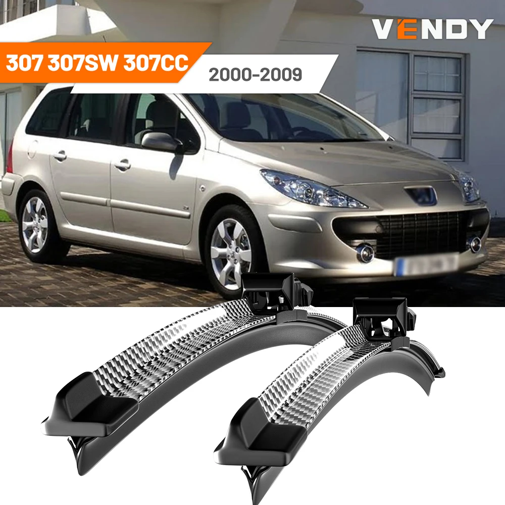 Para Peugeot 307 307SW 307CC 2000-2009 2002 2003 2004 2005 2006 2007 2008 2 uds limpiaparabrisas delantero limpiaparabrisas