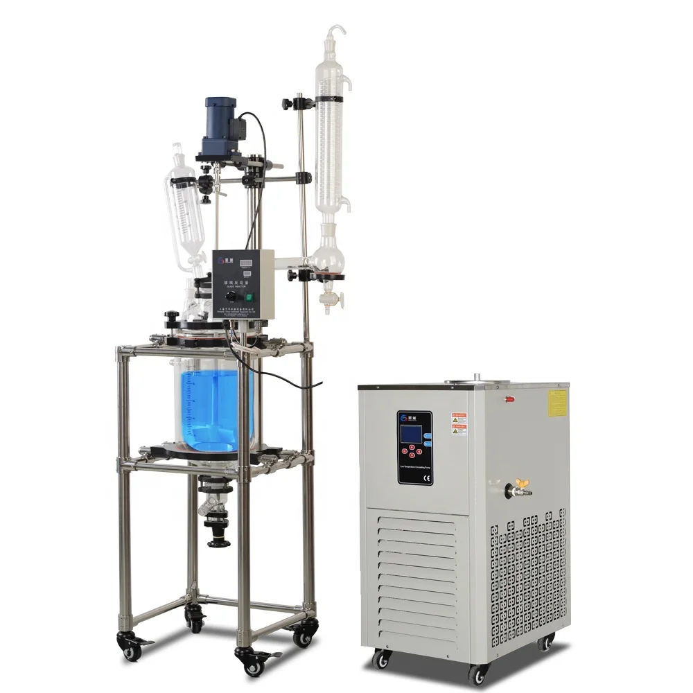 

Laboratory 10L Distillation kettle industrial glass reactor Double Layer Jacketed Glass Reactor