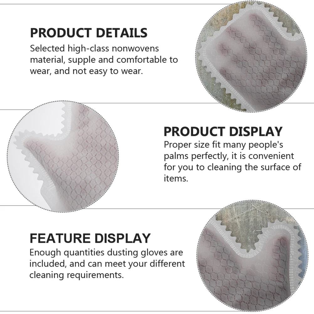 

10pcs Disposable Nonwoven Dusting Gloves Electrostatic Cleaning Kitchen Multi Function Supple Comfortable Proper Size Fits Many