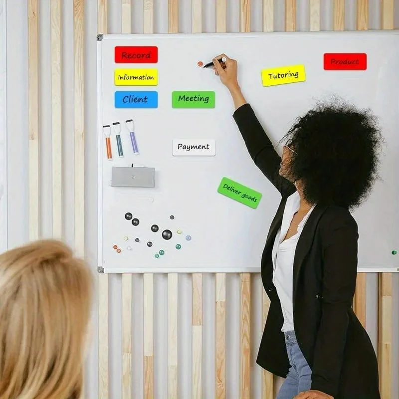 

50PCS Blank Dry Erase Magnetic Labels Name Stickers Soft Whiteboard Magnet Tags for Home Refrigerator Office School Supplies