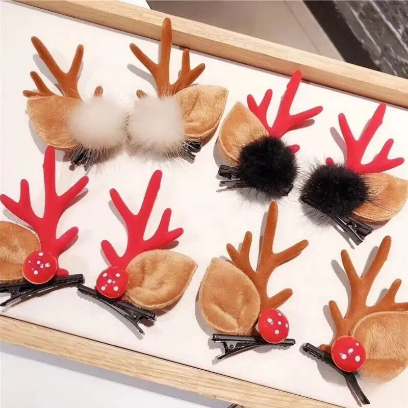 Xmas Antler Barrette Hairware New Year Girls Hairgrips Woman Party Ornament Accessories Christmas Hair Clips Deer Ear Hairpins